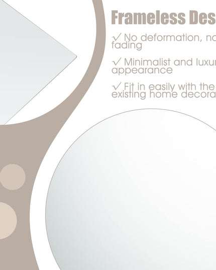 CHARMAID Wall Mounted Mirror Full Length, Frameless Dressing Mirror, 43" x 15"