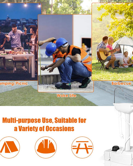 Portable Camping Sink with Soap Dispenser and Towel Holder