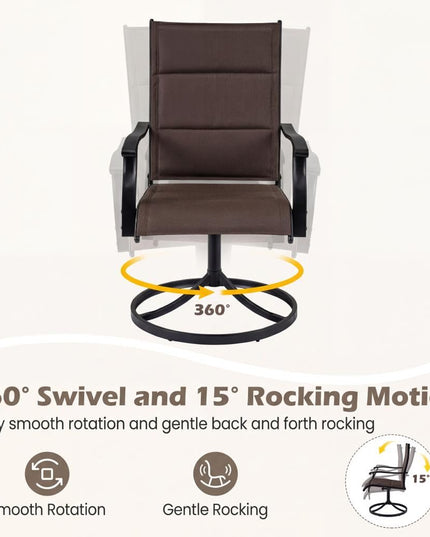 Giantex Patio Swivel Chairs Set of 2/4 w/Padded Seat & High Back