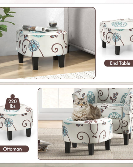Giantex Small Accent Chair with Ottoman Set