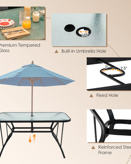 Giantex Patio Dining Table for for 4-6 Person