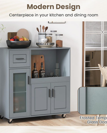 Giantex Kitchen Island with Storage, Kitchen Cart with Wheels