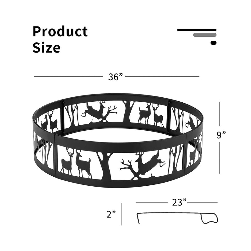 Giantex 36” Fire Ring Heavy Duty Fire Pit w/Extra Poker