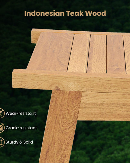 Giantex Teak Shower Bench with Shelf