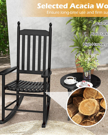 Giantex Outdoor Rocking Chair Set, All Weather Patio Rocker w/Solid Rocking Base & High-Back