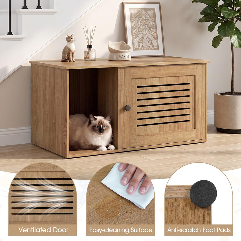 GIANTEX 31.5" Wooden Cat Litter Box Enclosure
