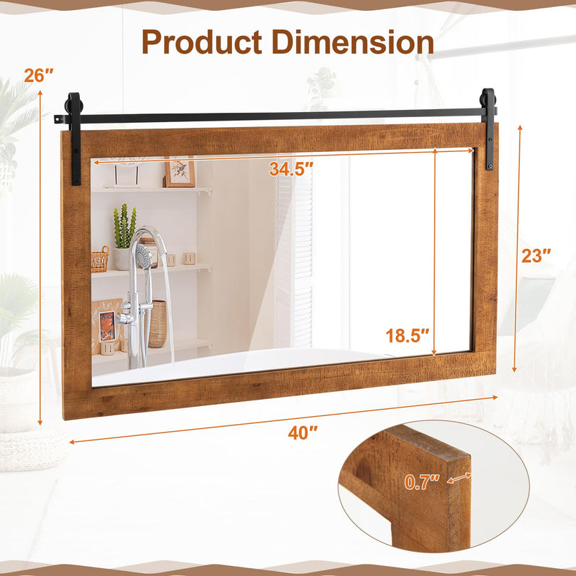 CHARMAID Farmhouse Wall Mirror