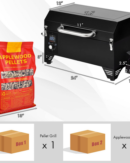 Giantex Portable Pellet Smoker Grill Set, 8-in-1 Electric Tabletop Pellet Grill