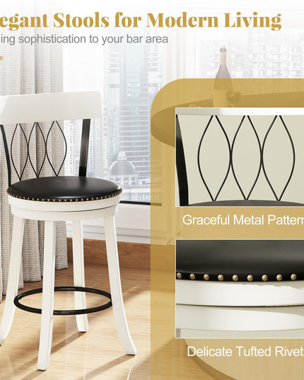 Giantex Bar Stools Set of 2/4 with Footrest for Kitchen Island & Pub