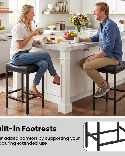 Chaises de bar Giantex de 25 pouces à hauteur de comptoir pour îlot de cuisine avec pieds en métal