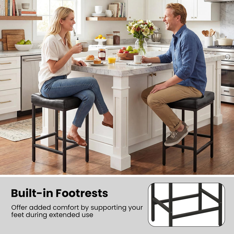 Chaises de bar Giantex de 25 pouces à hauteur de comptoir pour îlot de cuisine avec pieds en métal