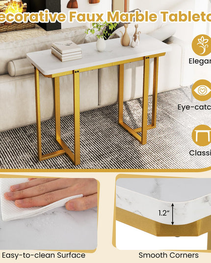 Giantex 42" Console Table Modern Faux Marble Entryway Table