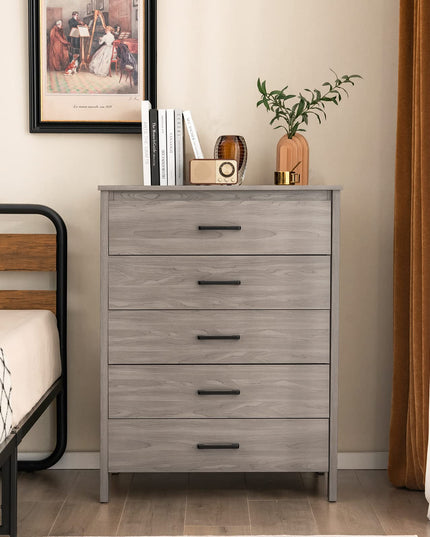 Giantex 5-Drawer Chest Dresser for Bedroom - 41.5" Multipurpose Storage Clothes Organizer