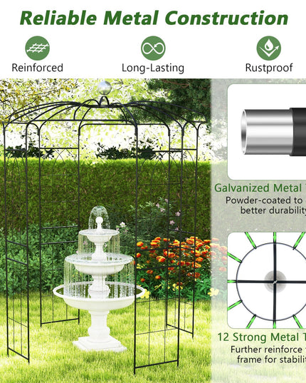 Giantex Birdcage Shape Gazebo - 9.4' H x 6.8' W Metal Arch Trellis for Climbing Plants Clematis Vines