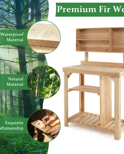 Giantex Potting Bench, Garden Potting Table with Storage Shelf