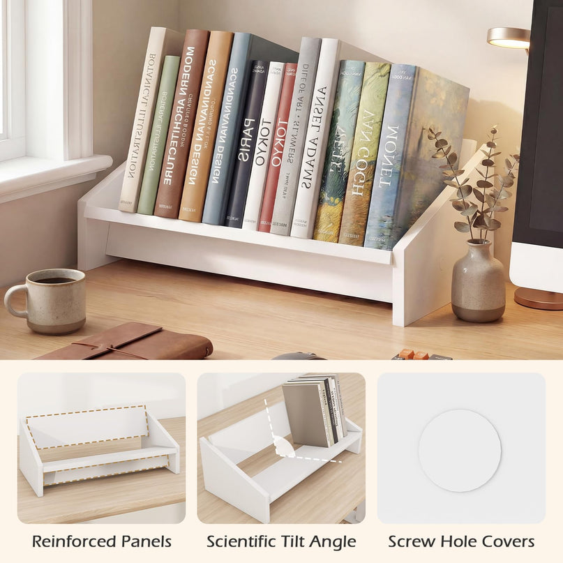 Giantex Wood Tilting Tabletop Bookcase for Magazine, CDs & Video Game Disc (1/2)