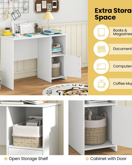 Giantex White Computer Desk with Drawers
