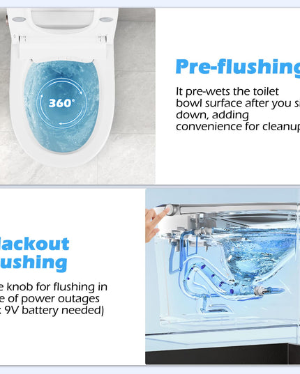 Giantex Smart Toilet with Bidet Built In, Bidet Toilet with Heat, Dryer, Night Light, Auto Open/Close