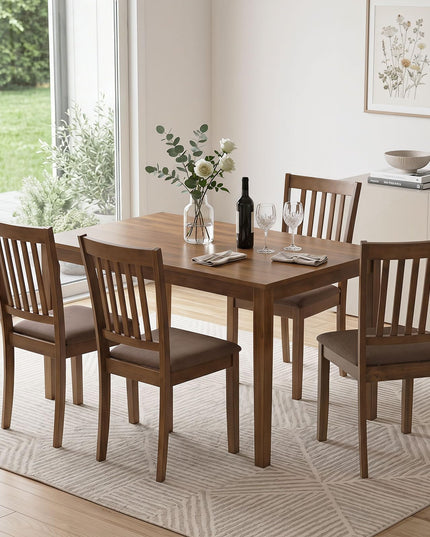 Giantex Wood Slat-Back Design Kitchen Chairs (2/4)