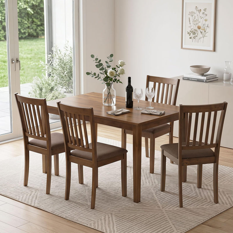 Giantex Wood Slat-Back Design Kitchen Chairs (2/4)