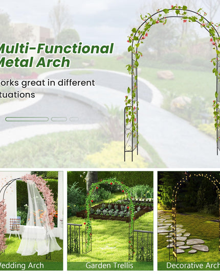 Giantex Garden Arch Trellis - 7.9 ft Metal Arbor Pergola