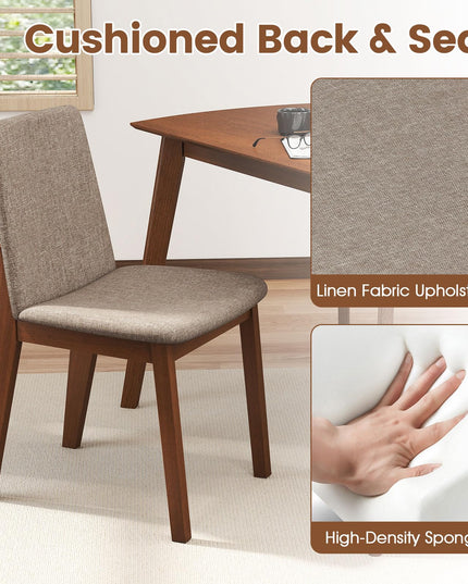 Giantex Dining Table Set for 4 | Rectangular Kitchen Table and Chairs Set w/Rubber Wood Frame
