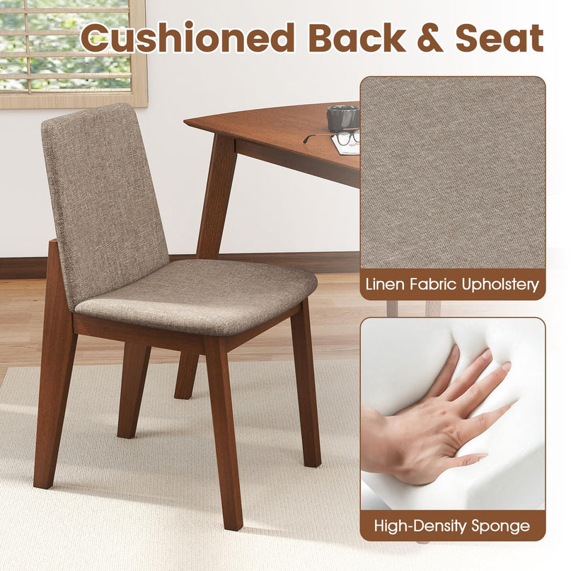 Giantex Dining Table Set for 4 | Rectangular Kitchen Table and Chairs Set w/Rubber Wood Frame