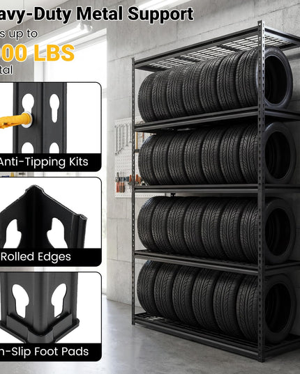 Giantex 5-Tier Metal Storage Shelves Heavy Duty Garage Shelving Units(48" L x 24" W x 72" H)