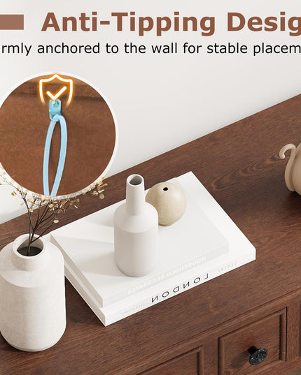 Giantex 38" Retro Entryway Table with 2 Drawers and Open Storage Shelf