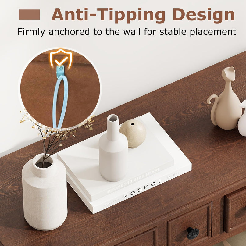 Giantex 38" Retro Entryway Table with 2 Drawers and Open Storage Shelf