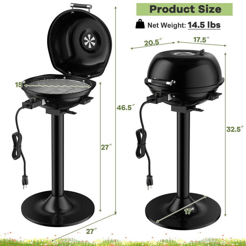 Giantex Electric BBQ Grill - 1600 Watts Portable Standing Grill