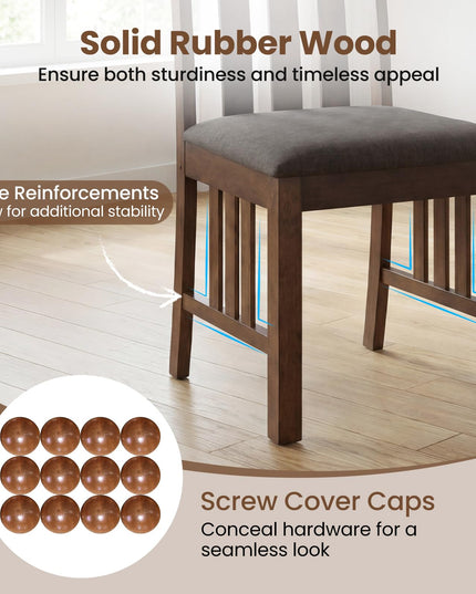 Giantex Rubber Wood Dining Chairs Set of 2/4