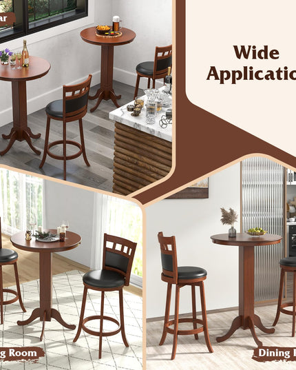 Giantex 3-Piece Bar Table and Chairs Set, Dining Table Set with 2 Swiveling Bar Stools