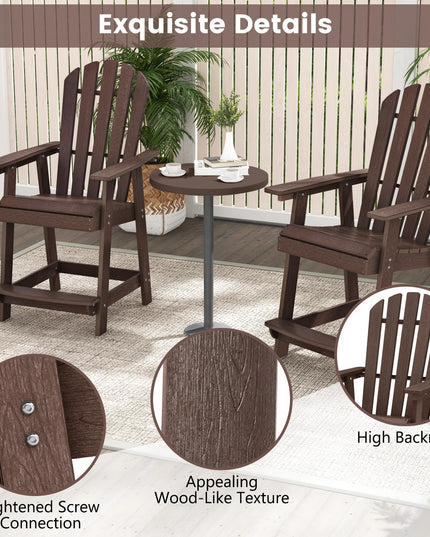 Giantex HDPE Tall Adirondack Chair, 24.5”H Counter Height Bar Stool