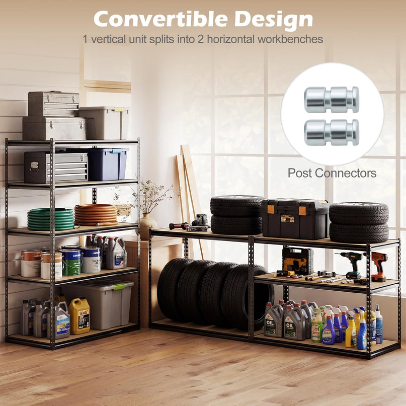 Giantex 5-Tier Metal Storage Shelves(1/2/3/4,48" W x 24" D x 72" H)