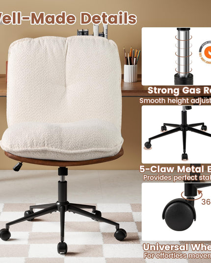 Giantex Armless Office Chair with Wheels