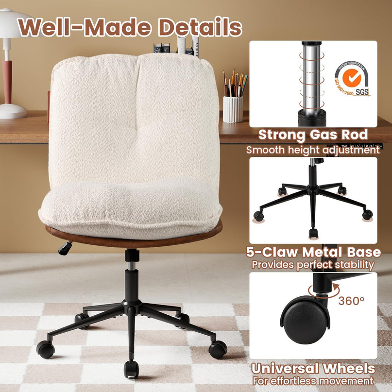 Giantex Armless Office Chair with Wheels
