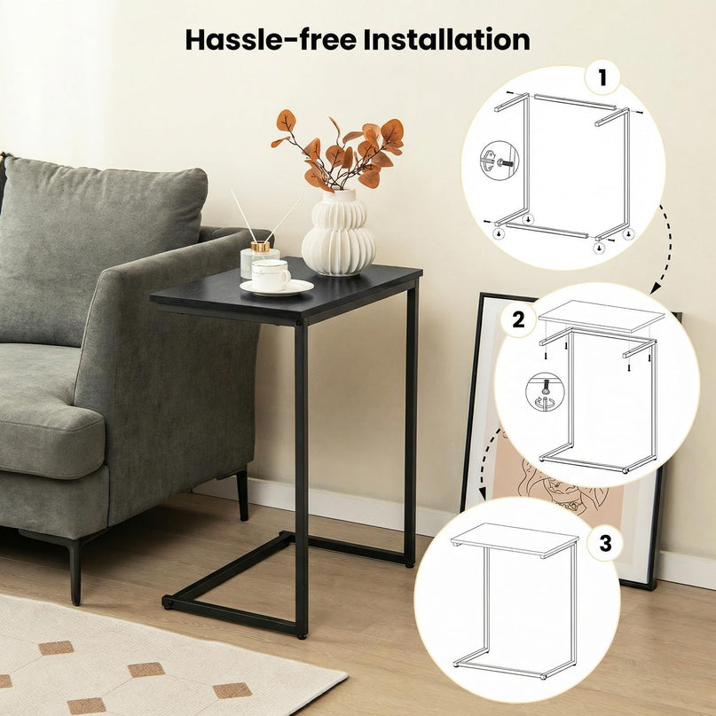 Giantex 26.5"  C Shaped End Table for Living Room