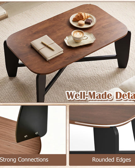 GIANTEX Wood Coffee Table 35.5" Center Table for Living Room