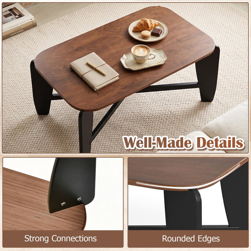 GIANTEX Wood Coffee Table 35.5" Center Table for Living Room