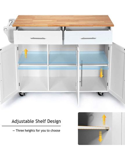 Giantex Kitchen Island Cart , 2 Drawers, 3 Door Cabinet