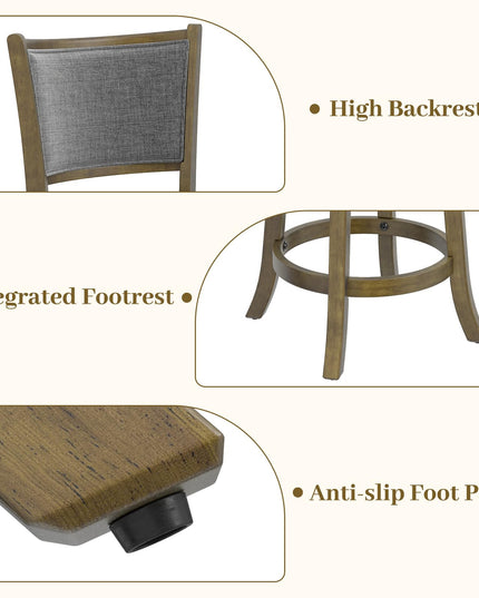 Giantex 25" Counter Height Bar Stools Set of 2/4 Swivel Barstools