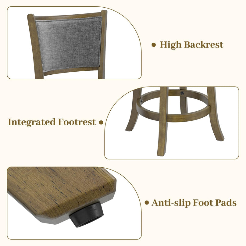 Giantex 25" Counter Height Bar Stools Set of 2/4 Swivel Barstools