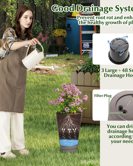 Giantex 18" Tall Flower Pot Set of 2 w/Insert Bucket