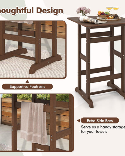 Giantex  42" Height HDPE Square Pub Table
