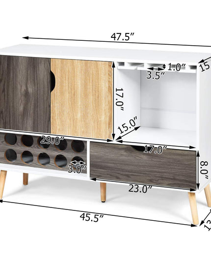 Buffet Sideboard, Storage Credenza, Wood Console Table