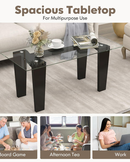 Giantex Rectangular Glass Coffee Table
