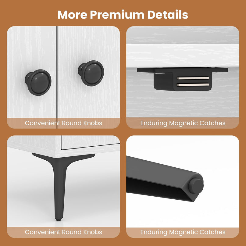 Giantex 68.5" Tall Bookcases and Bookshelves with 2 Doors (35.5" x 12" x 68.5")
