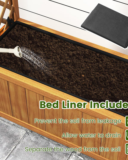 Giantex Raised Garden Bed with Arch Lattice Trellis(33"x15"x57")