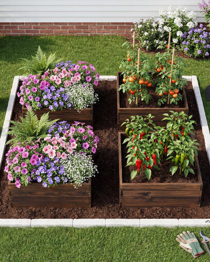 Giantex 23" x 23" Wooden Raised Garden Bed for Patio Yard Garden Balcony